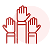 hands raised - medium